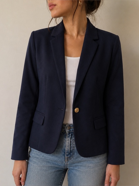 J.Crew Jackets & Blazers - J. Crew Navy Blazer Pleated Back Gold Button Size 16 Coastal Nautical Preppy